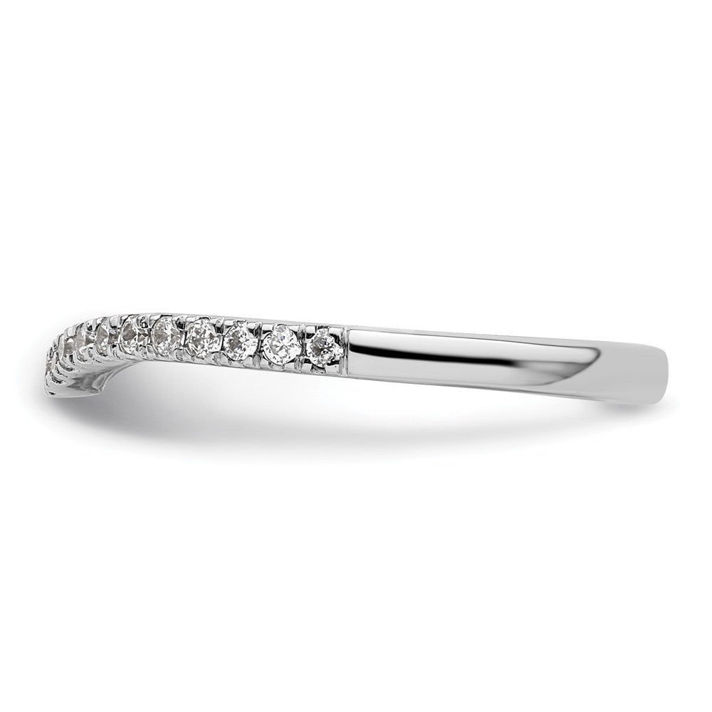 14k White Gold 1/5 carat Diamond Contoured Complete Wedding Band