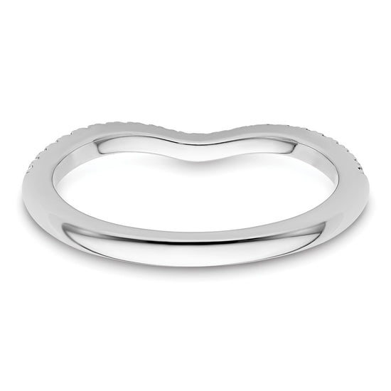 14k White Gold 1/5 carat Diamond Contoured Complete Wedding Band