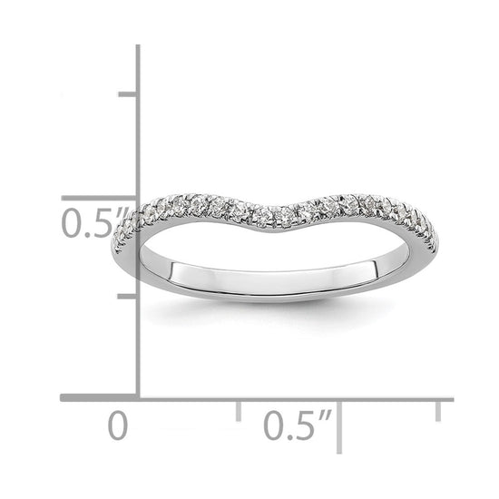 14k White Gold 1/5 carat Diamond Contoured Complete Wedding Band