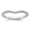 14k White Gold 1/5 carat Diamond Contoured Complete Wedding Band