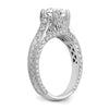 14K White Gold (Holds 1 carat (6.5mm) Round Center) 1/3 carat Diamond Semi-Mount Engagement Ring