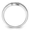 14k White Gold 1/8 carat Diamond Contoured Complete Wedding Band
