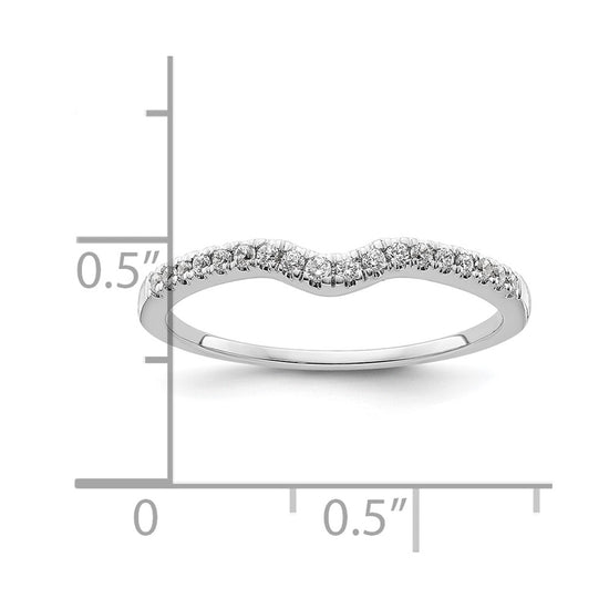 14k White Gold 1/8 carat Diamond Contoured Complete Wedding Band