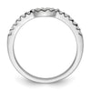 14k White Gold 1/8 carat Diamond Contoured Complete Wedding Band