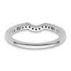 14k White Gold 1/8 carat Diamond Contoured Complete Wedding Band