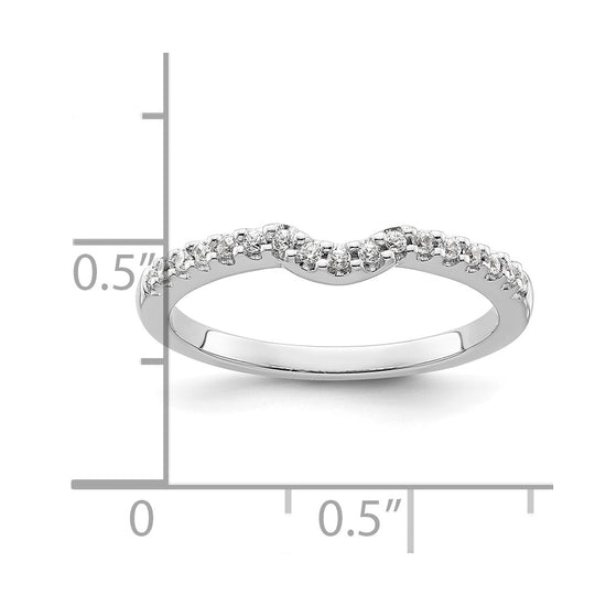 14k White Gold 1/8 carat Diamond Contoured Complete Wedding Band