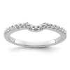 14k White Gold 1/8 carat Diamond Contoured Complete Wedding Band