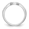 14k White Gold 1/8 carat Diamond Contoured Complete Wedding Band