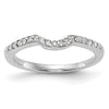 14k White Gold 1/8 carat Diamond Contoured Complete Wedding Band
