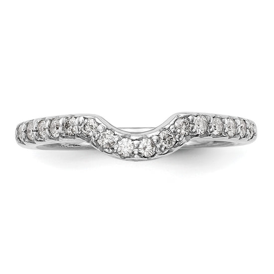 14k White Gold 1/4 carat Diamond Contoured Complete Wedding Band