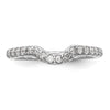 14k White Gold 1/4 carat Diamond Contoured Complete Wedding Band