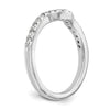 14k White Gold 1/4 carat Diamond Contoured Complete Wedding Band
