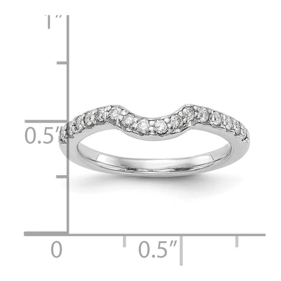 14k White Gold 1/4 carat Diamond Contoured Complete Wedding Band