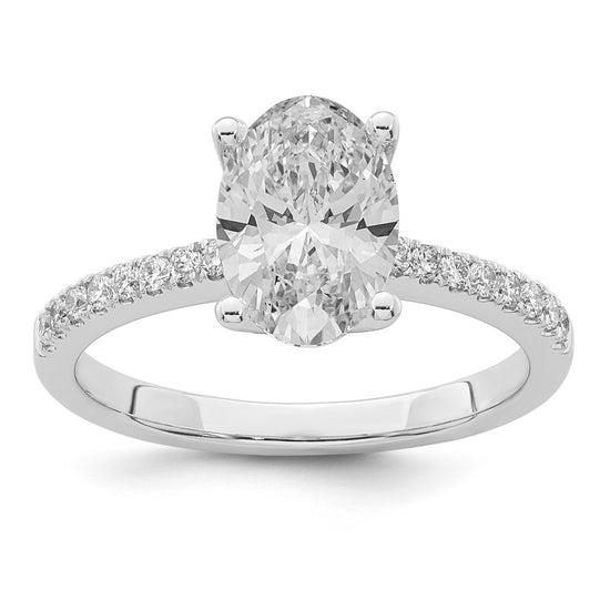 14kw Lab Grown VS/SI+ G+ Dia Oval Semi-mount Engagement Ring