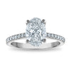 14kw Certified 1.71ct Oval Lab Grown VS/SI FGH Dia Complete Engagement Ring