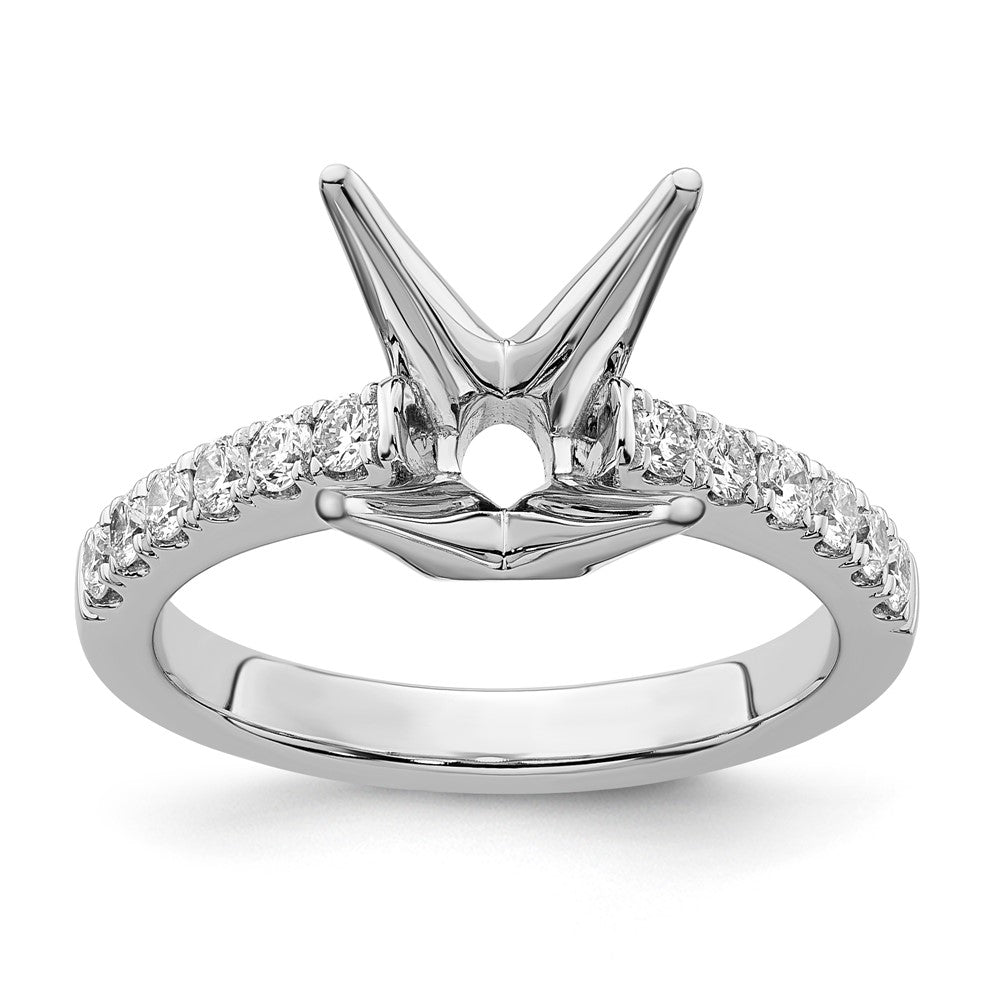 14kw Lab Grown VS/SI+ G+ Dia Oval Semi-mount Engagement Ring