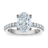 14kw Certified 3.17ct Oval Lab Grown VS/SI FGH Dia Complete Engagement Ring