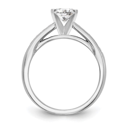 14k White Gold 1/5 carat Lab Grown Diamond VS/SI+ G+ Semi-Mount Pet Set Engagement Ring