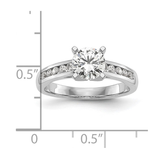 14k White Gold 1/5 carat Lab Grown Diamond VS/SI+ G+ Semi-Mount Pet Set Engagement Ring