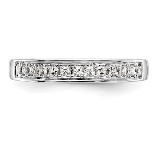 14k White Gold 1/2 carat Channel-set Princess Diamond Complete Wedding Band