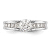 14K White Gold Peg Set 1 carat Channel-set Princess Diamond Semi-mount Engagement Ring