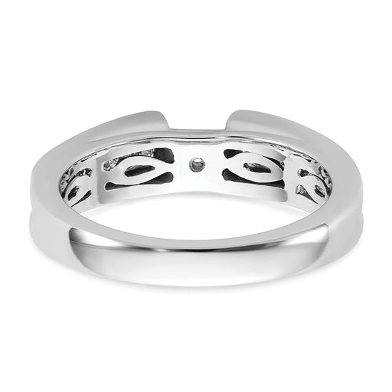 14K White Gold Peg Set 1 carat Channel-set Princess Diamond Semi-mount Engagement Ring