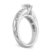 14K White Gold Peg Set 1 carat Channel-set Princess Diamond Semi-mount Engagement Ring