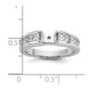 14K White Gold Peg Set 1 carat Channel-set Princess Diamond Semi-mount Engagement Ring