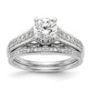 14k White Gold 1/5 carat Lab Grown Diamond VS/SI+ G+ Semi-Mount Pet Set Engagement Ring