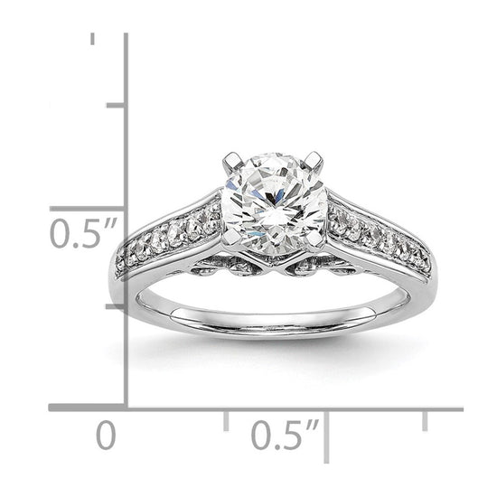Peg Set Diamond Semi-mount Engagement Rings