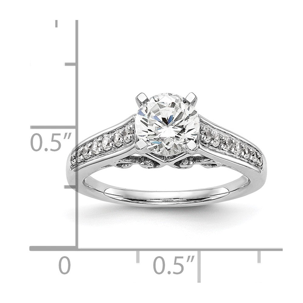 14k White Gold 1/5 carat Lab Grown Diamond VS/SI+ G+ Semi-Mount Pet Set Engagement Ring