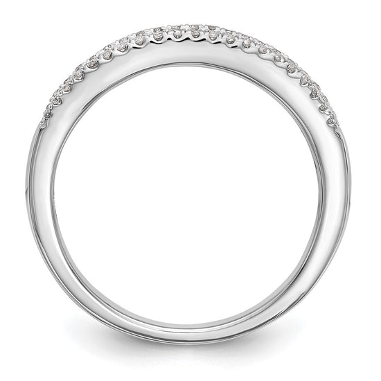 14k White Gold 3/8 carat Round/Baguette Diamond Complete Wedding Band