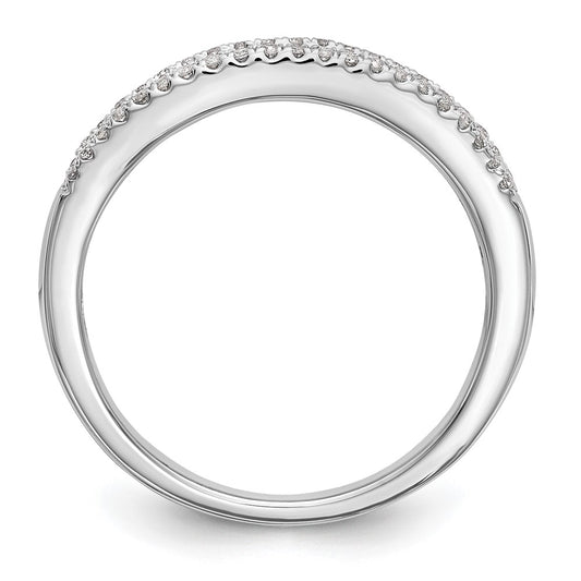 14k White Gold 3/8 carat Round/Baguette Diamond Complete Wedding Band