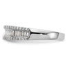 14k White Gold 3/8 carat Round/Baguette Diamond Complete Wedding Band