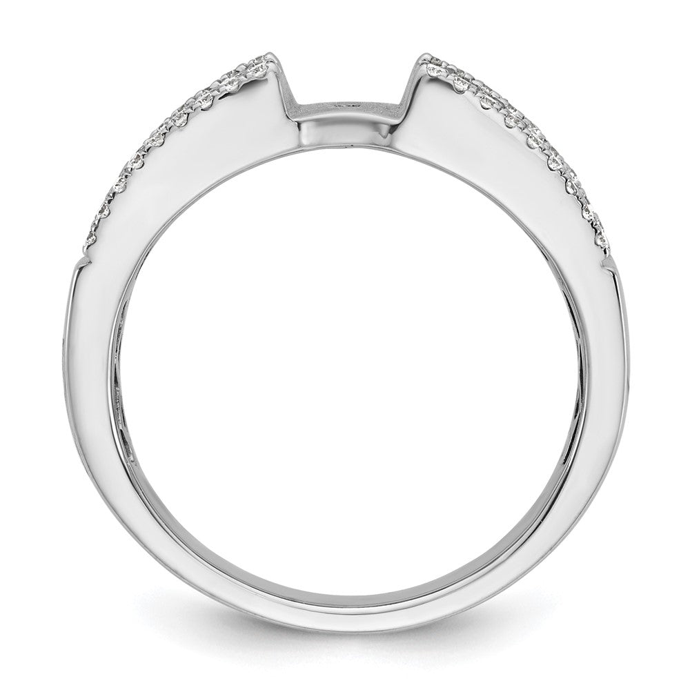 14K White Gold Peg Set 3/4 carat Round/Baguette Diamond Semi-mount Engagement Ring