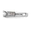 14K White Gold Peg Set 3/4 carat Round/Baguette Diamond Semi-mount Engagement Ring