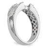 14K White Gold Peg Set 3/4 carat Round/Baguette Diamond Semi-mount Engagement Ring