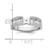14K White Gold Peg Set 3/4 carat Round/Baguette Diamond Semi-mount Engagement Ring