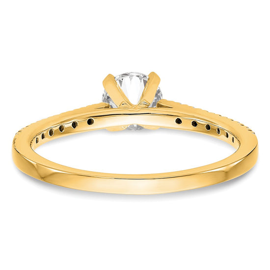 10K Diamond Peg Set Semi-mount Engagement Ring