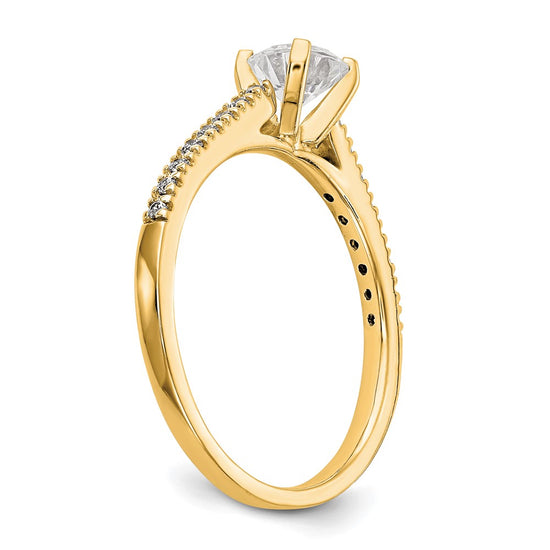 10K Diamond Peg Set Semi-mount Engagement Ring