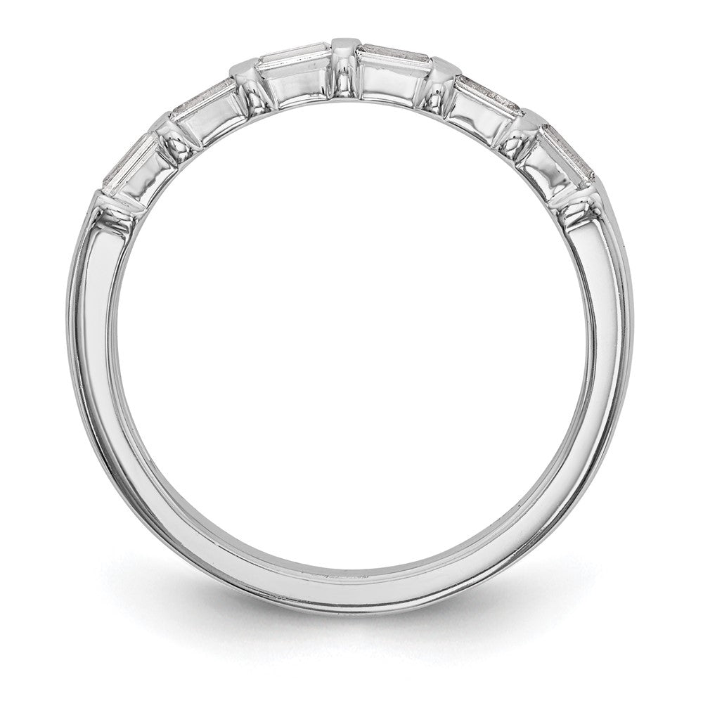 14k White Gold 1/4 carat Baguette Diamond Complete Wedding Band