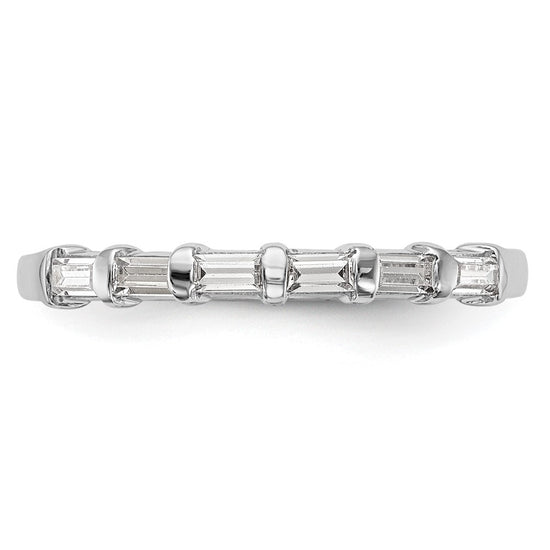 14k White Gold 1/4 carat Baguette Diamond Complete Wedding Band