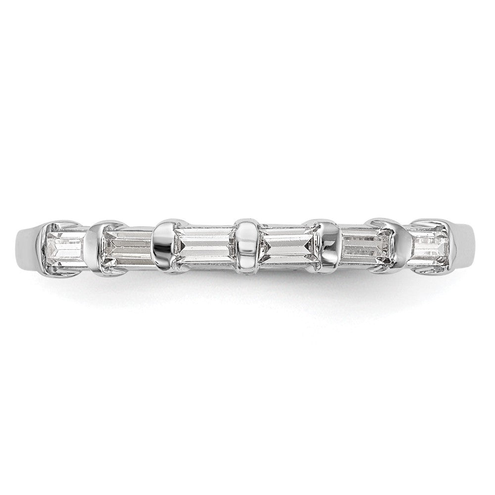 14k White Gold 1/4 carat Baguette Diamond Complete Wedding Band