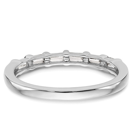 14k White Gold 1/4 carat Baguette Diamond Complete Wedding Band