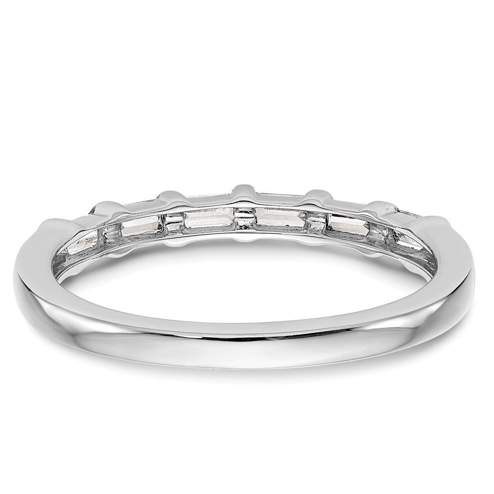 14k White Gold 1/4 carat Baguette Diamond Complete Wedding Band