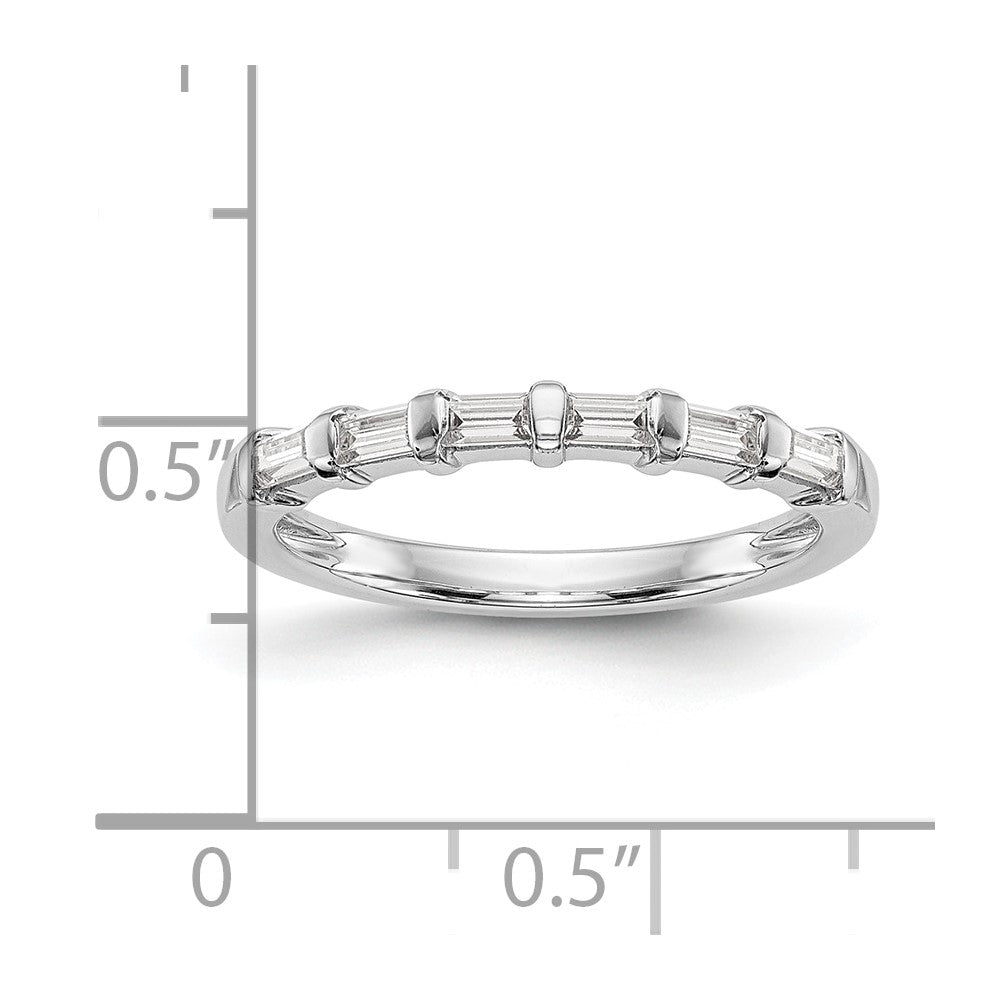 14k White Gold 1/4 carat Baguette Diamond Complete Wedding Band