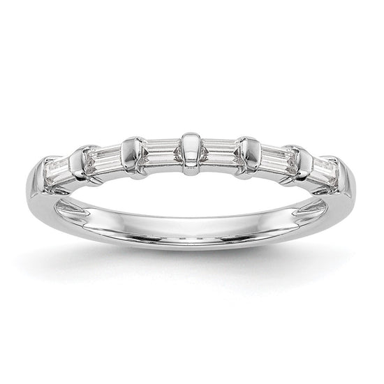 14k White Gold 1/4 carat Baguette Diamond Complete Wedding Band