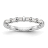 14k White Gold 1/4 carat Baguette Diamond Complete Wedding Band