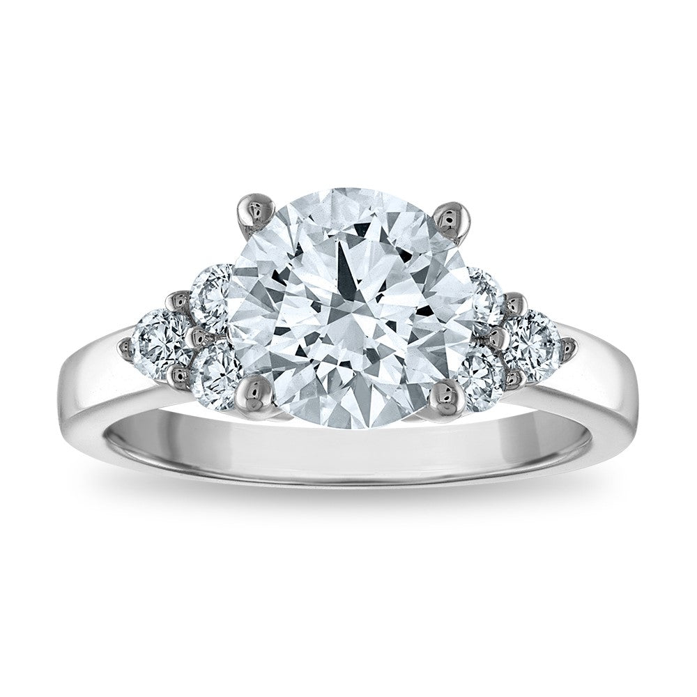 14kw Certified 2.66ct Round Lab Grown VS/SI FGH Dia Complete Engagement Rin