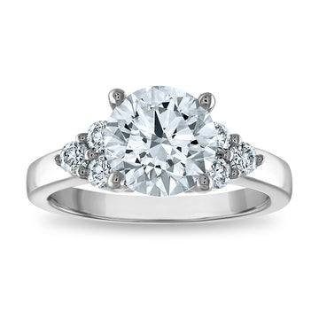 14kw Certified 2.66ct Round Lab Grown VS/SI FGH Dia Complete Engagement Rin